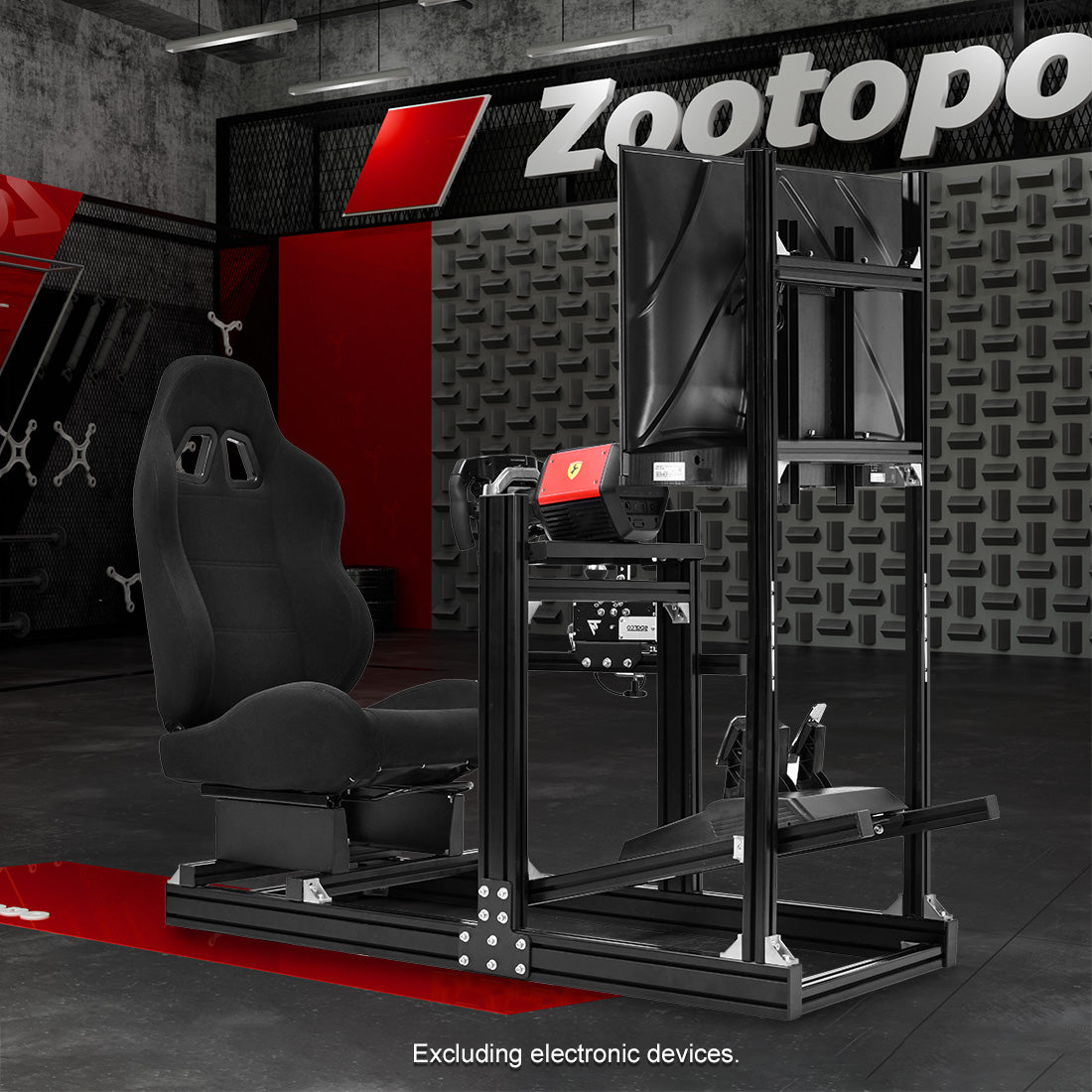 Zootopo 8040 Aluminum Profile Racing Sim Cockpit with Monitor Stand Fit Logitech G923 G920, Adjuatable Gaming Simulator Cockpit Not Include Steering Wheel,Pedals,Handbrake
