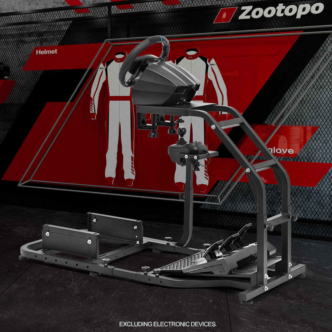 Zootopo Adjustable Racing Sim Cockpit Unobstructed Design for Both Legs Fit for Logitech/Thrustmaster G29 G923 G25 T80 T150 Racing Wheel Cockpit Not Include Steering Wheel,Pedals,Handbrake