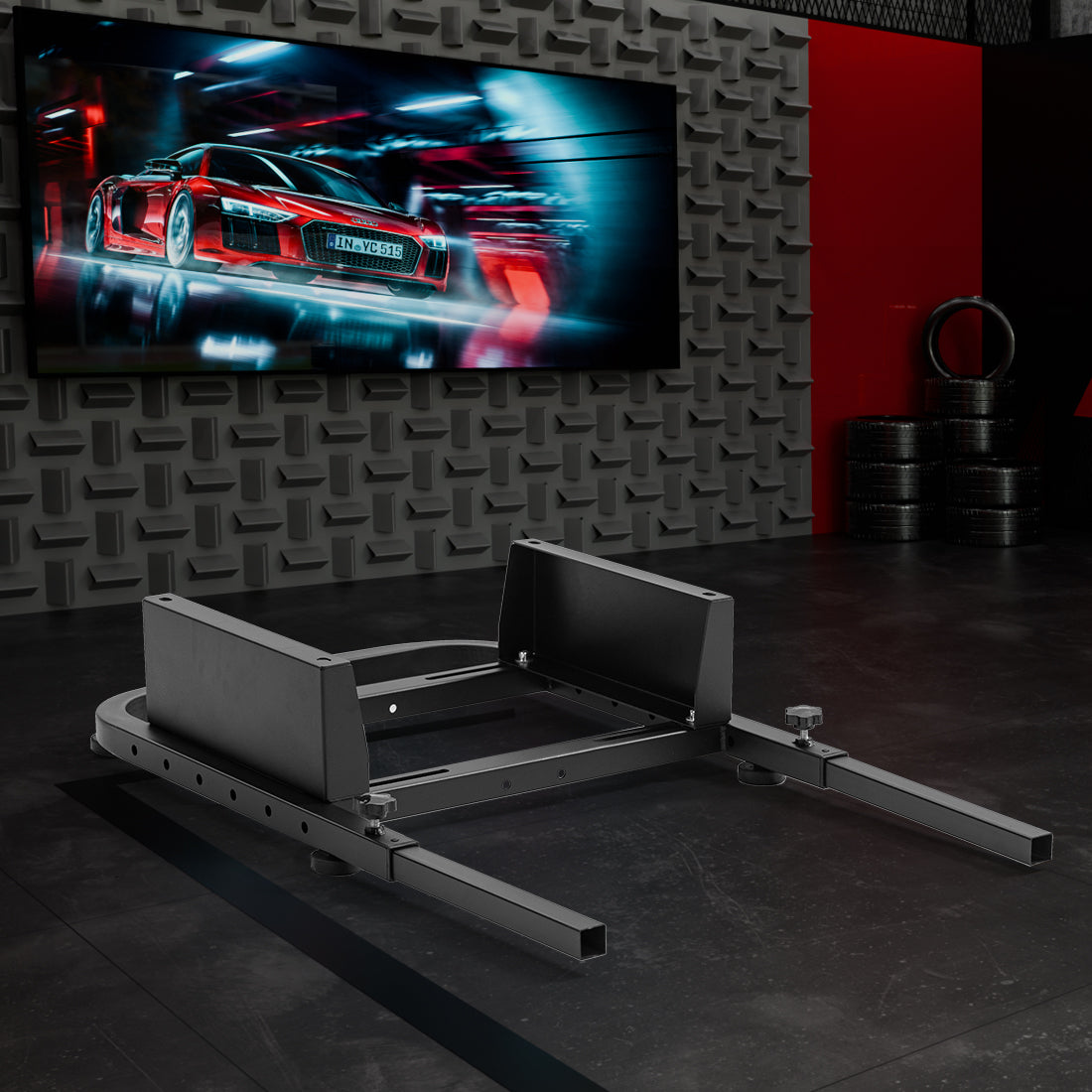 Zootopo Rear Seat Stand Racing Wheel Frame Parts/Accessories Mounting Seat Installable Most Chair Stand Simulator Cockpit Wheel and Pedals Not Included