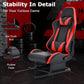Zootopo Rear Seat Bottom Brackets of 30mm Square Tube Racing Simlator Cockpit with Red Seat， DIY Upgraded Racing Seat Gaming Steering Wheel Stand Thickened Steel Adjustable