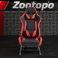 Zootopo Racing Seat Stand, Modern Style, Red and Black, Faux Leather, Ergonomic, Gaming Chair Stand, Racing Game, Adult, Indoor Use