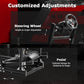 Zootopo 8040 Aluminum Profile Racing Simulator Cockpit with Black Seat & Triple Display Stand Fit for Logitech/Thrustmaster/Fanatec G25 G27 G29 G923 T80,F1 Trunk,No Handbrake,Pedals & Steering Wheel