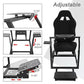 Hottoby Racing Simulator Cockpit with Black Seat Stability Upgrade Multi-level Adjustment Fit for Logitech,Thrustmaster G29,G920,G923,No Handbrake,Pedals,Steering Wheel