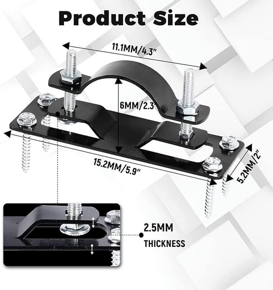 Hottoby 60MM 2-3/8" Fence Brackets for 2 by 4-inch Wood/Metal/Electrophoretic Paint Fence Post Bracket, Include All Parts (24 PCS)