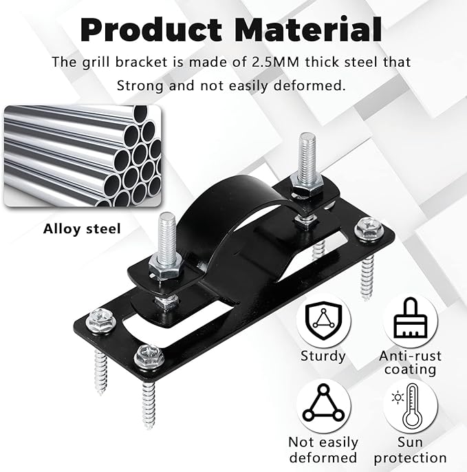 Hottoby 60MM 2-3/8" Fence Brackets for 2 by 4-inch Wood/Metal/Electrophoretic Paint Fence Post Bracket, Include All Parts (24 PCS)