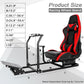 Hottoby Racing Simulator Cockpit with Red Seat Stability Upgrade Multi-level Adjustment Fits for Logitech/Thrustmaster G29,G920,G923 Gaming Steering Wheel Stand,No Handbrake,Pedals,Steering Wheel
