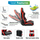 Foldable Racing Simulator Cockpit Stand with Red Seat Fit for Logitech/Thrustmaster G25,G27,G29,G920,G923&T300RS,TX,T80,Multi-Angle Adjustment Sim Cockpit,No Steering Wheel,HandBrake,Pedals