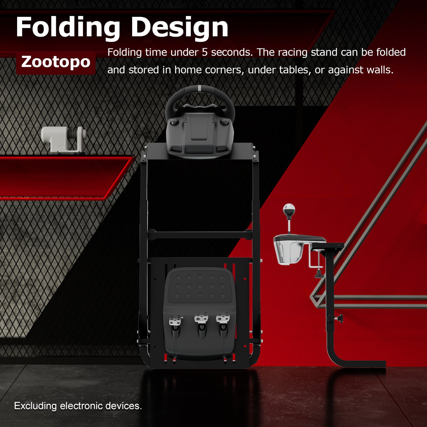 Zootopo  G920 Racing Wheel Stand Shifter Mount Pro Fit for Logitech G25 G27 G29 G923 Tilt-Adjustable Racing Simulator Steering wheel Stand ,wheel and Pedals NOT Included