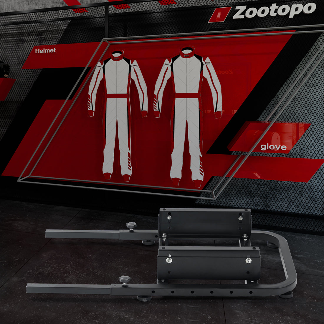 Zootopo Alloy Racing Bracket Accessories, Rear Half of Racing Wheel Stand Adjustable Width and Height of Seat Stand, Racing Simulator Cockpit Seat Mount, Support DIY