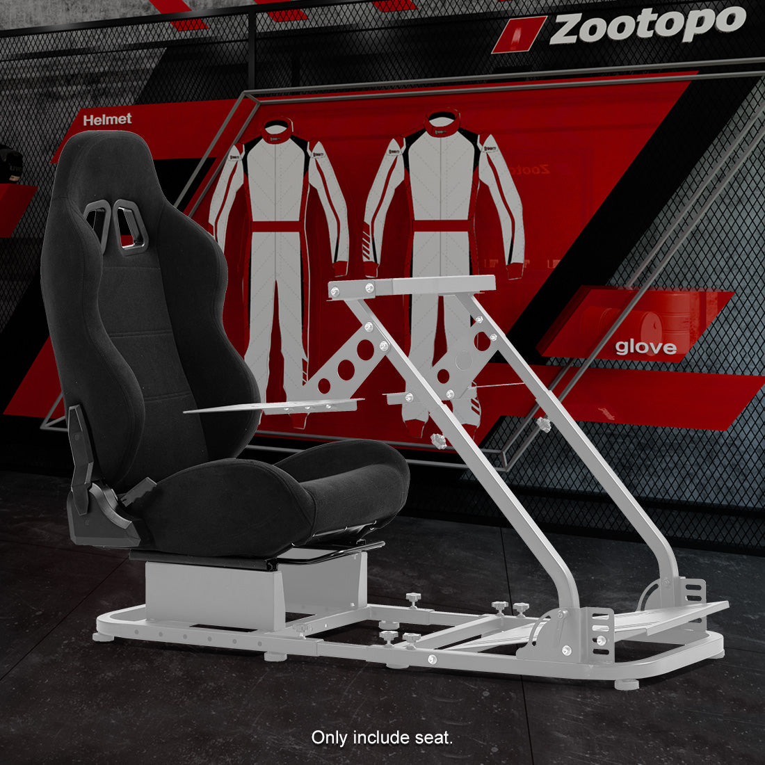 Zootopo Racing Seat with Adjustable Slide Adapt Racing Wheel Stand for Logitech G25 G27 G29 G920 Thrustmaster T80 T150 T300 T500 T300RS T500RS T-GT Racing Wheel Shifter and Pedals