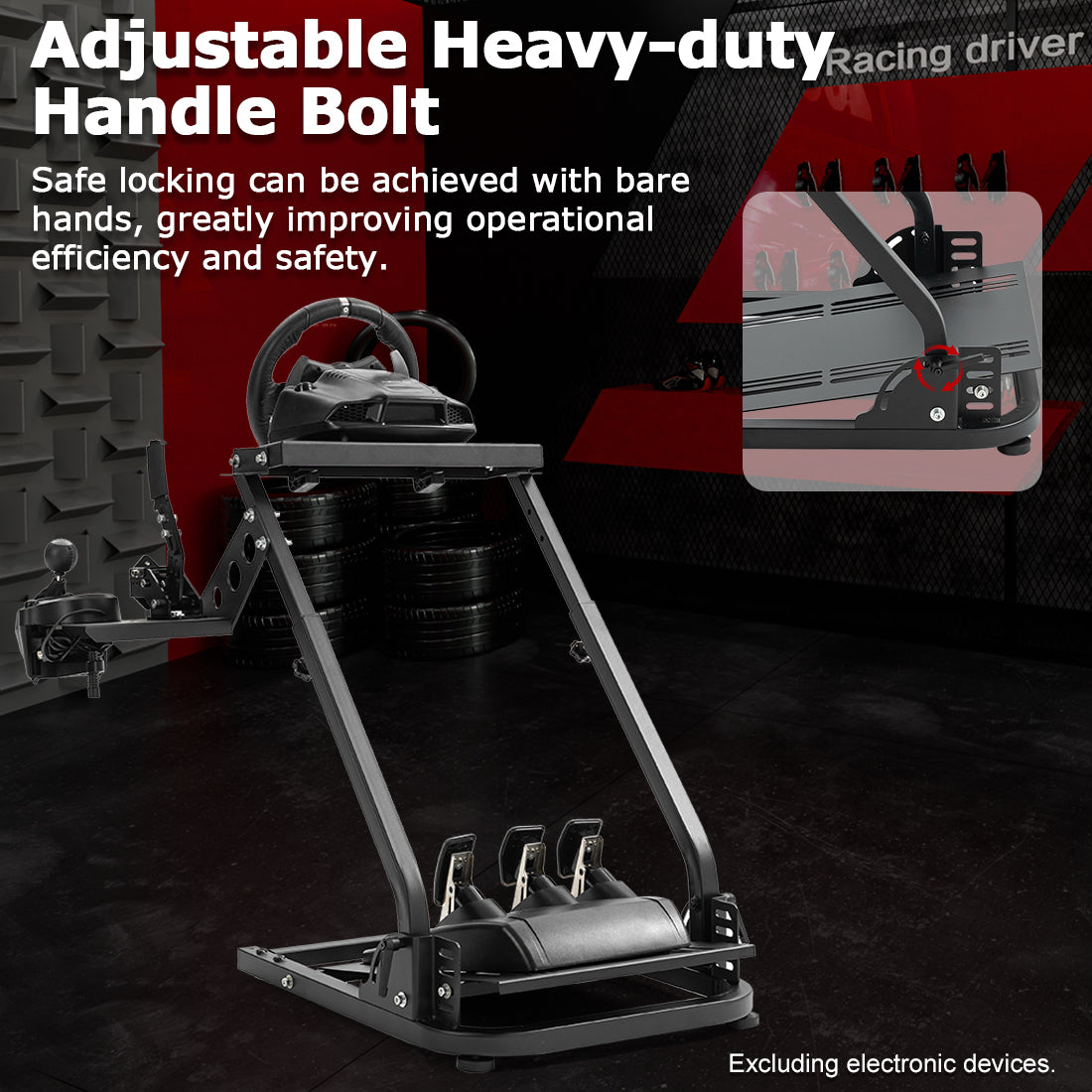 Zootopo Racing Wheel Stand with Gear Shifter and Pedal Mount, Fit for Logitech G25 G27 G29/Thrustmaster T150 T248,  Multi-position Adjustable Racing Cockpit with Easy Storage, Not Include Steering Wheel, Pedal and Handbrake