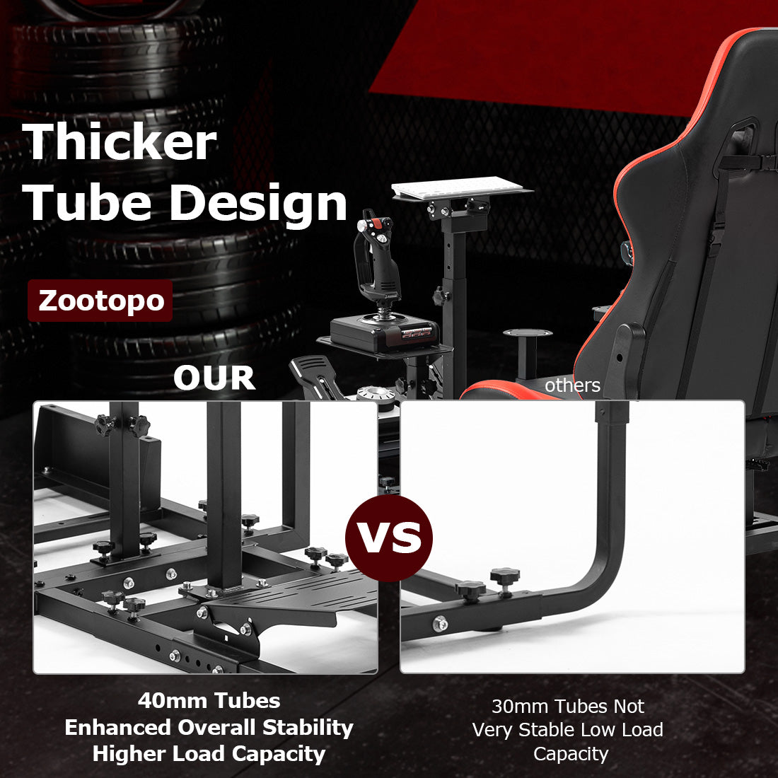 Zootopo Modular Flight Simulator and Racing Simulator Cockpit, Used for Combat or Racing Simulation, Compatible with Logitech/Thrustmaster Hotas Warthog/Honeycomb Alpha Bravo,No Wheel, Pedals, Handbrake and Monitor