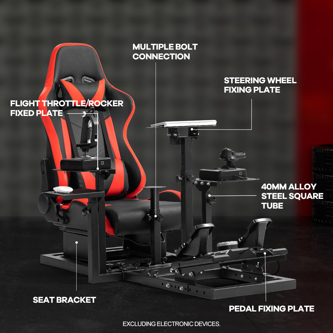 Zootopo Modular Flight Simulator and Racing Simulator Cockpit, Used for Combat or Racing Simulation, Compatible with Logitech/Thrustmaster Hotas Warthog/Honeycomb Alpha Bravo,No Wheel, Pedals, Handbrake and Monitor