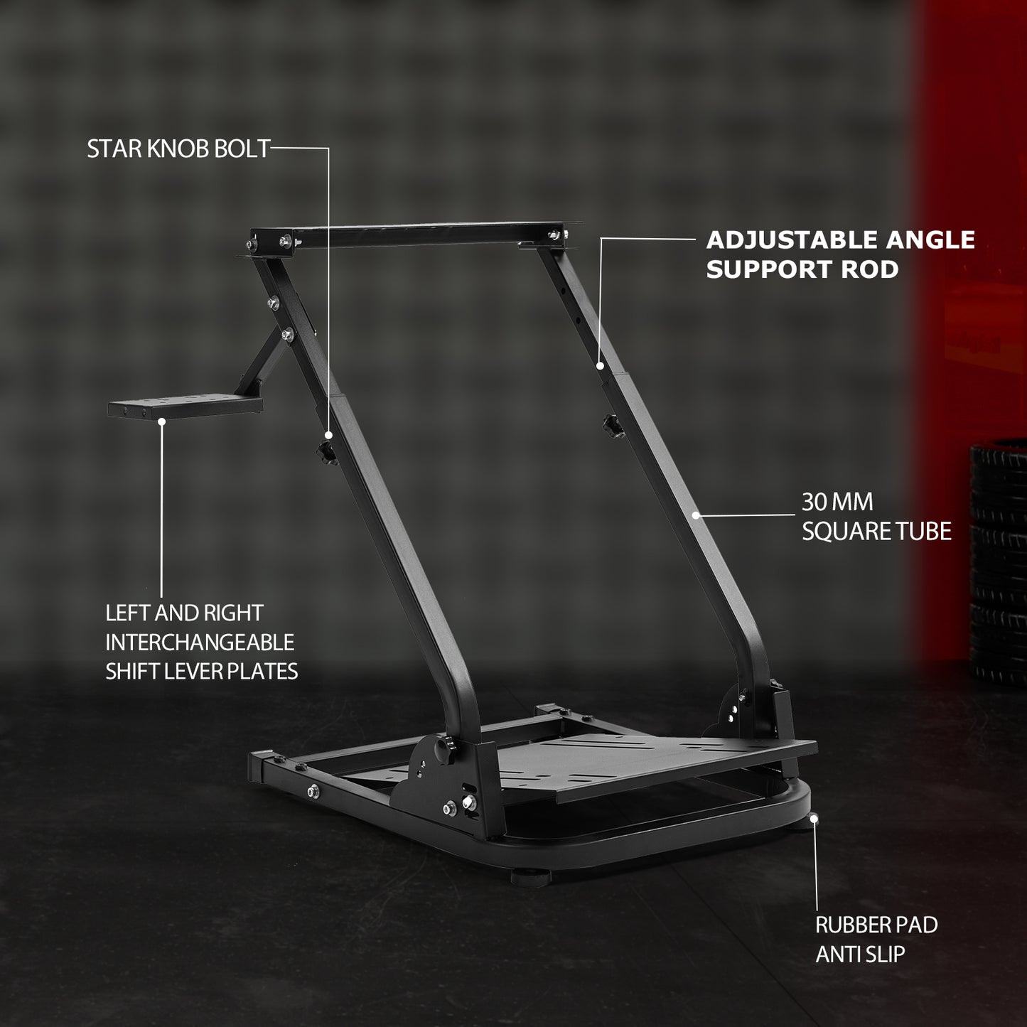 Zootopo Racing Steering Wheel Stand, Foldable Multi-level Adjustable, Fit for Logitech G920/Thrustmaster/PXN, Easy Storage&Install Gaming Simulator Cockpit, No Handbrake, Pedal or Steering Wheel