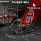 Zootopo Professional Racing Simulator Cockpit Frame with Red Seat&Monitor Stand, Fit for Logitech G920/Thrustmaster/Moza, Streamlined Dual-arm Design, No Wheel, Pedals, Handbrake and Monitor