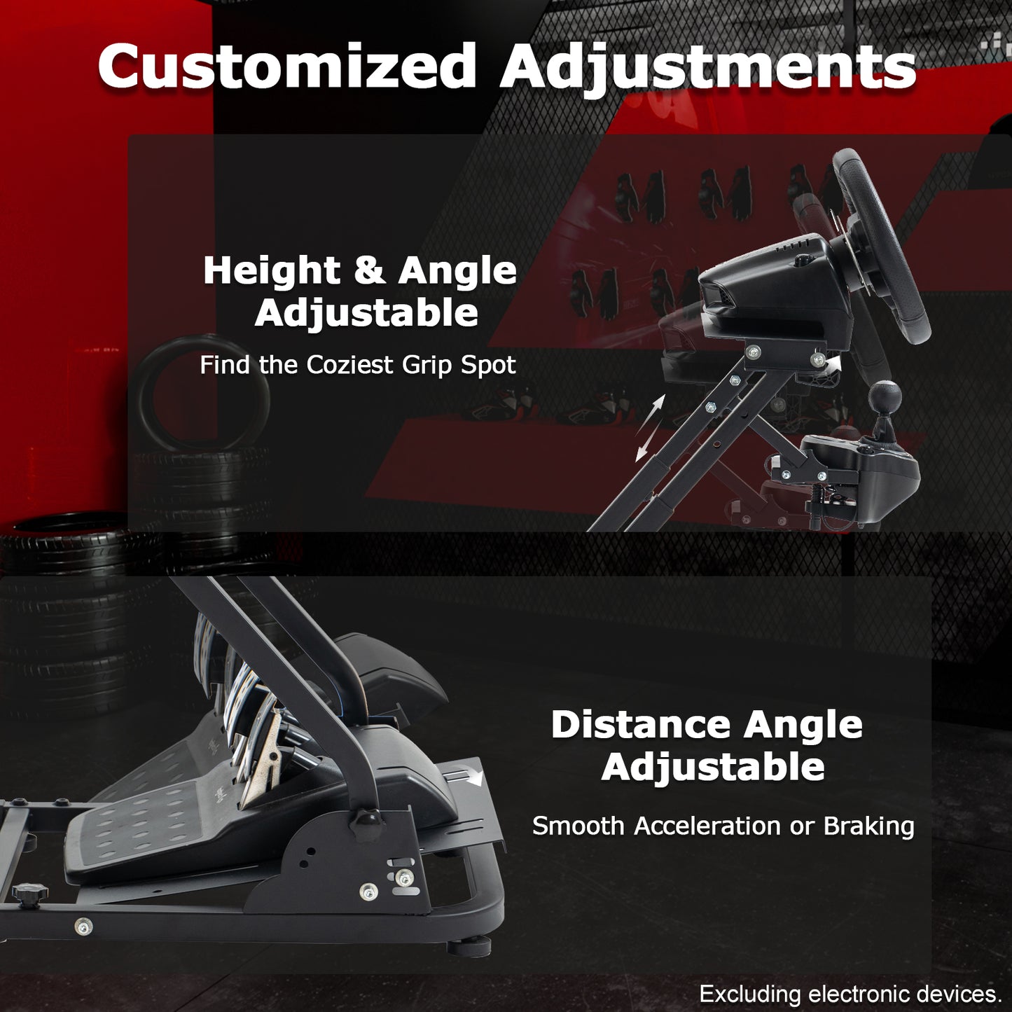 Zootopo  G920 Racing Wheel Stand Shifter Mount Pro Fit for Logitech G25 G27 G29 G923 Tilt-Adjustable Racing Simulator Steering wheel Stand ,wheel and Pedals NOT Included