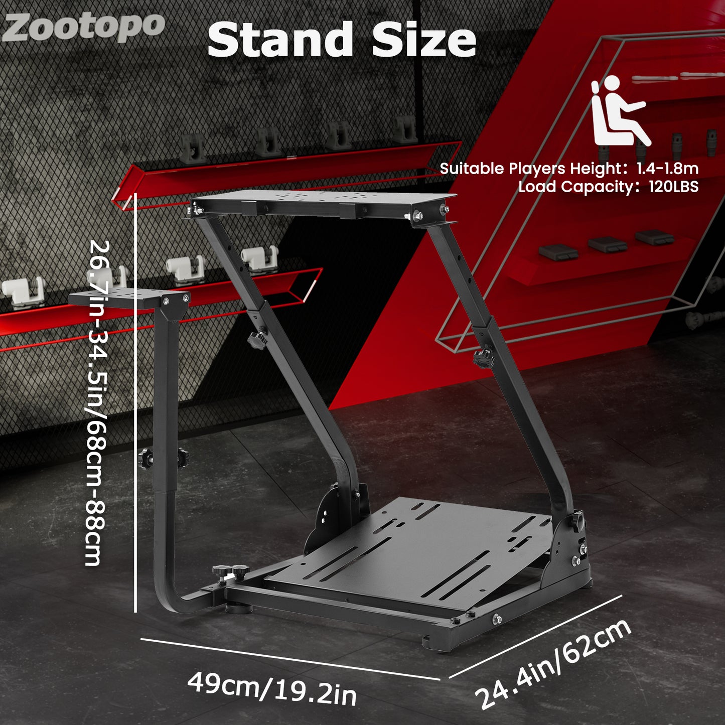 Zootopo  G920 Racing Wheel Stand Shifter Mount Pro Fit for Logitech G25 G27 G29 G923 Tilt-Adjustable Racing Simulator Steering wheel Stand ,wheel and Pedals NOT Included