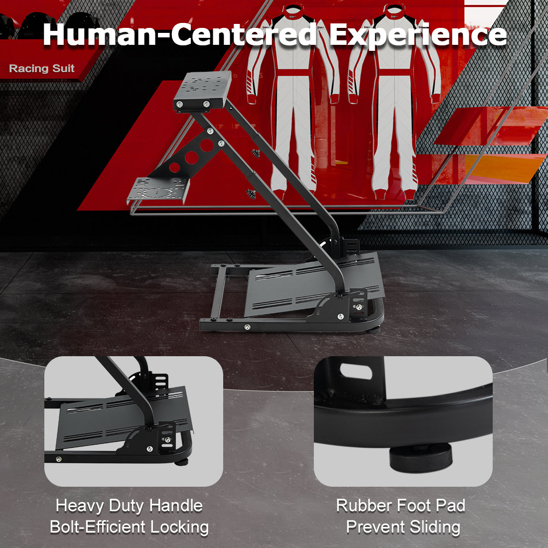 Zootopo Racing Wheel Stand with Gear Shifter and Pedal Mount, Fit for Logitech G25 G27 G29/Thrustmaster T150 T248,  Multi-position Adjustable Racing Cockpit with Easy Storage, Not Include Steering Wheel, Pedal and Handbrake