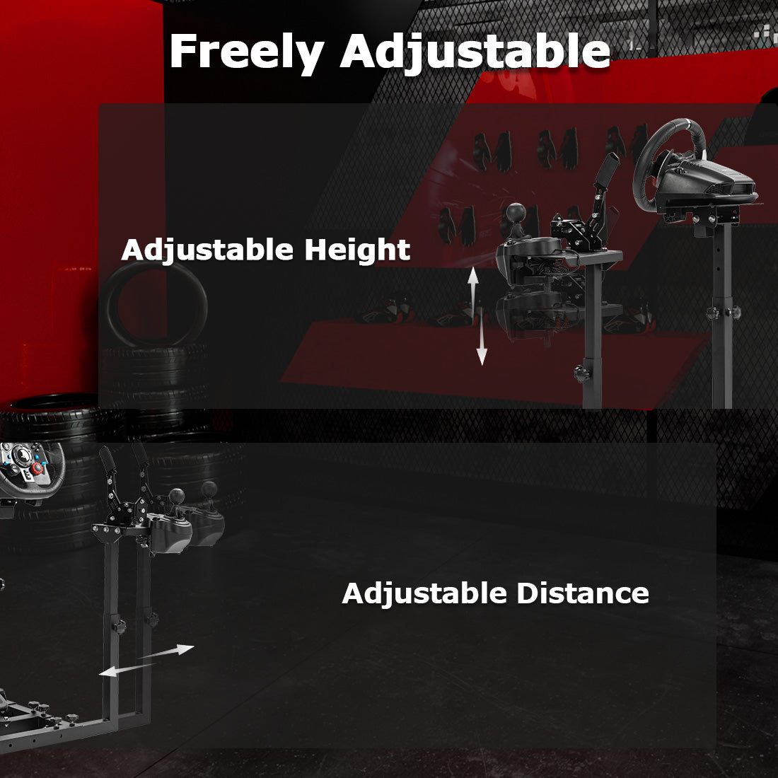 Zootopo Racing Wheel Stand fit for Logitech G25 G27 G29 G920, Thrustmaster T300RS T500RS, Unlimited Adjustment，Simulated Racing Game Stand without Steering Wheel Pedal Shifter