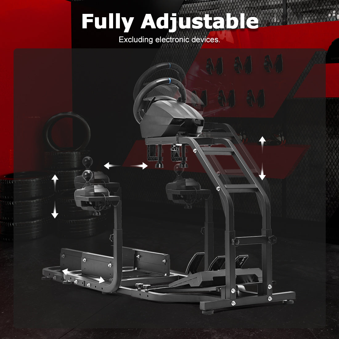 Zootopo Adjustable Racing Sim Cockpit Unobstructed Design for Both Legs Fit for Logitech/Thrustmaster G29 G923 G25 T80 T150 Racing Wheel Cockpit Not Include Steering Wheel,Pedals,Handbrake