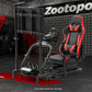 Zootopo Professional Racing Simulator Cockpit Frame with Red Seat&Monitor Stand, Fit for Logitech G920/Thrustmaster/Moza, Streamlined Dual-arm Design, No Wheel, Pedals, Handbrake and Monitor