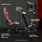 Zootopo 8040 Aluminum Profile Racing Simulaor Cockpit with Red Seat & Triple Display Stand Fit for Logitech/Thrustmaster/Fanatec G920,G923&T80 Professional,F1 Trunk,No Handbrake,Pedals,Steering Wheel