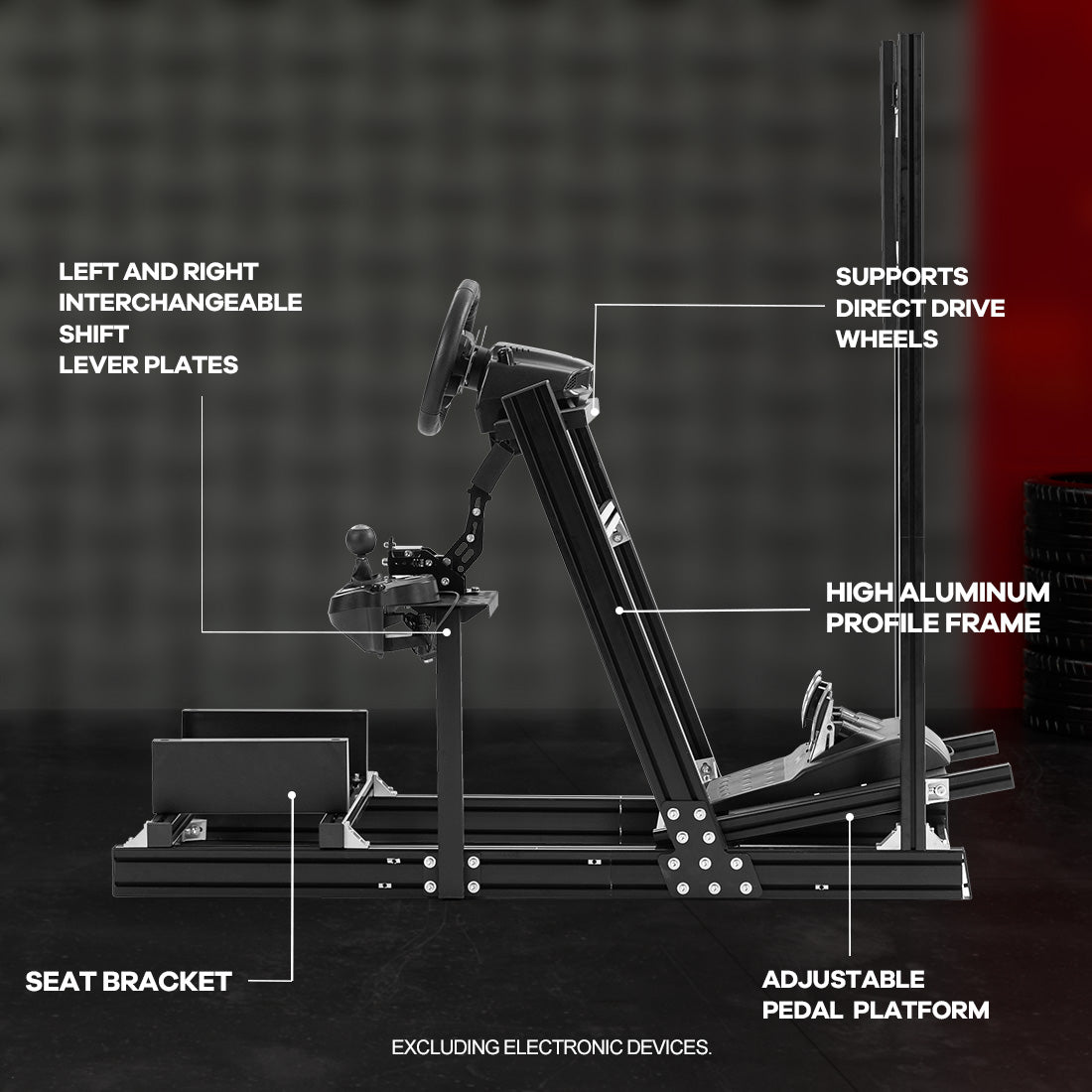 Zootopo 8040 Aluminum Profile Racing Simulator Cockpit with Monitor Frame Fit for Logitech/Thrustmaster/Fanatec G25 G27 G29 G923 T80,F1 Trunk,No Seat,Handbrake,Pedals,Steering Wheel