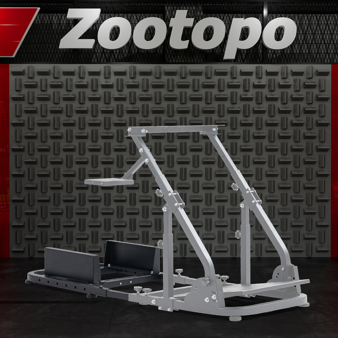 Zootopo Rear Seat Stand Racing Wheel Frame Parts/Accessories Mounting Seat Installable Most Chair Stand Simulator Cockpit Wheel and Pedals Not Included