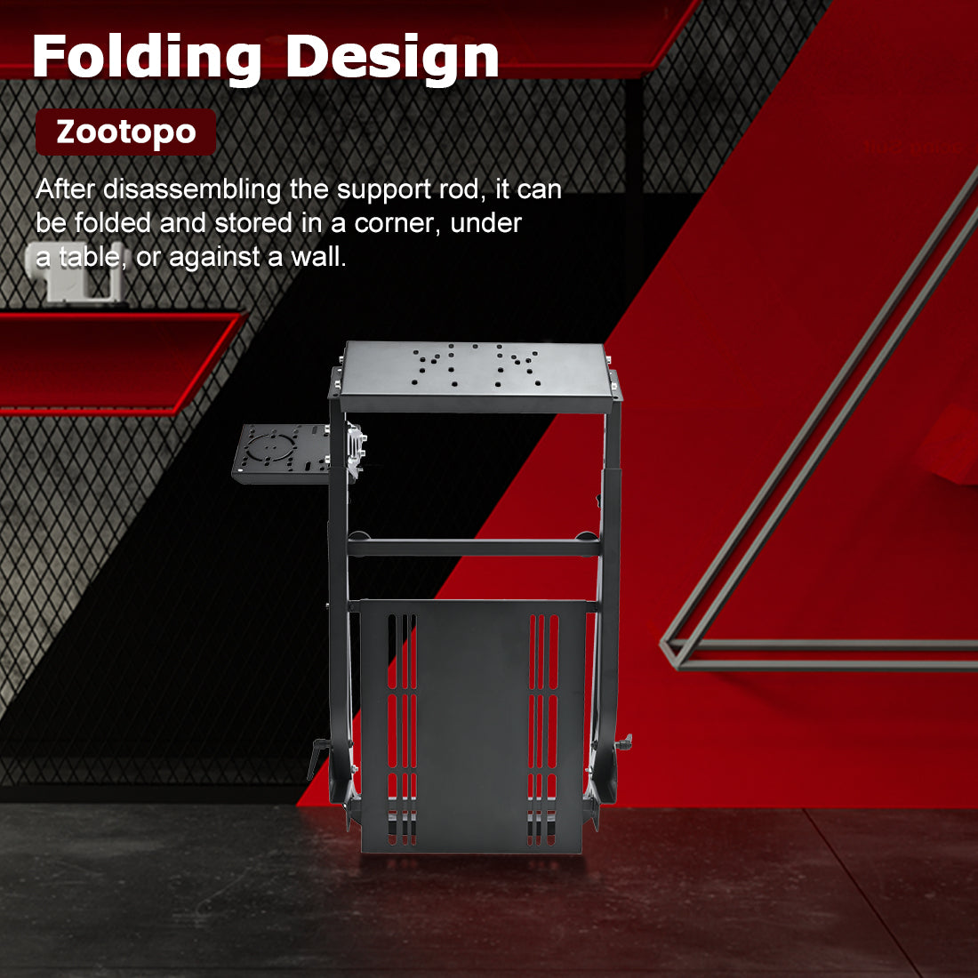 Zootopo Racing Wheel Stand with Gear Shifter and Pedal Mount, Fit for Logitech G25 G27 G29/Thrustmaster T150 T248,  Multi-position Adjustable Racing Cockpit with Easy Storage, Not Include Steering Wheel, Pedal and Handbrake