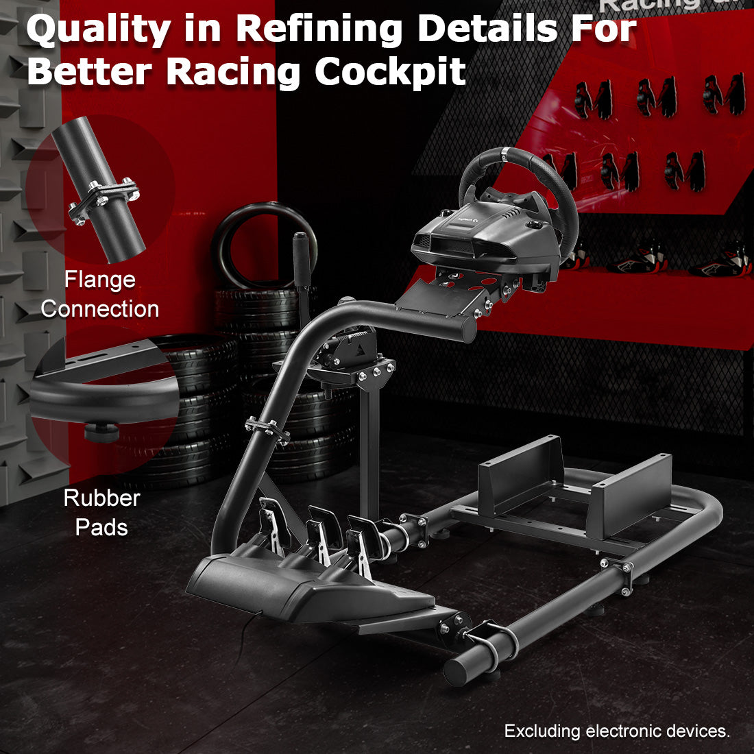 Zootopo Racing Sim Cockpit Wheel Stand fits for Logitech/Thrustmaster g25,g27,g923,t3pa,T248x,T80,T300RS TX, 50mm Round Tube Freedom Upgrade Steering Wheel Pedal Seat Not Included