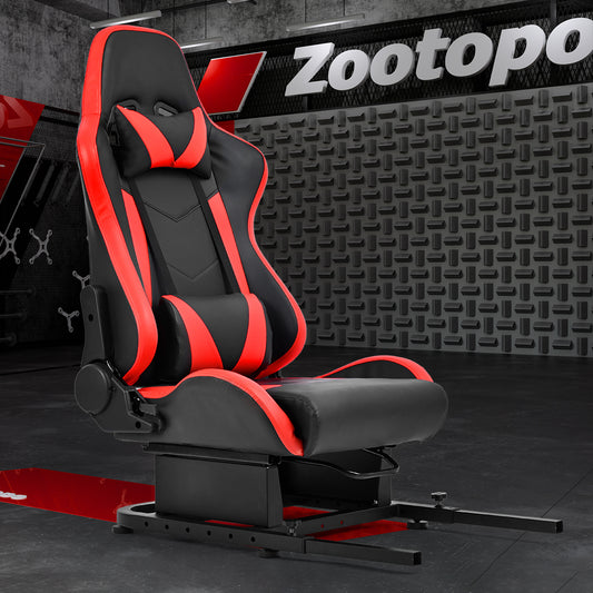 Zootopo Rear Seat Bottom Brackets of 30mm Square Tube Racing Simlator Cockpit with Red Seat， DIY Upgraded Racing Seat Gaming Steering Wheel Stand Thickened Steel Adjustable