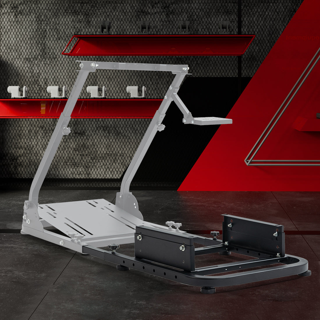 Zootopo Alloy Racing Bracket Accessories, Rear Half of Racing Wheel Stand Adjustable Width and Height of Seat Stand, Racing Simulator Cockpit Seat Mount, Support DIY