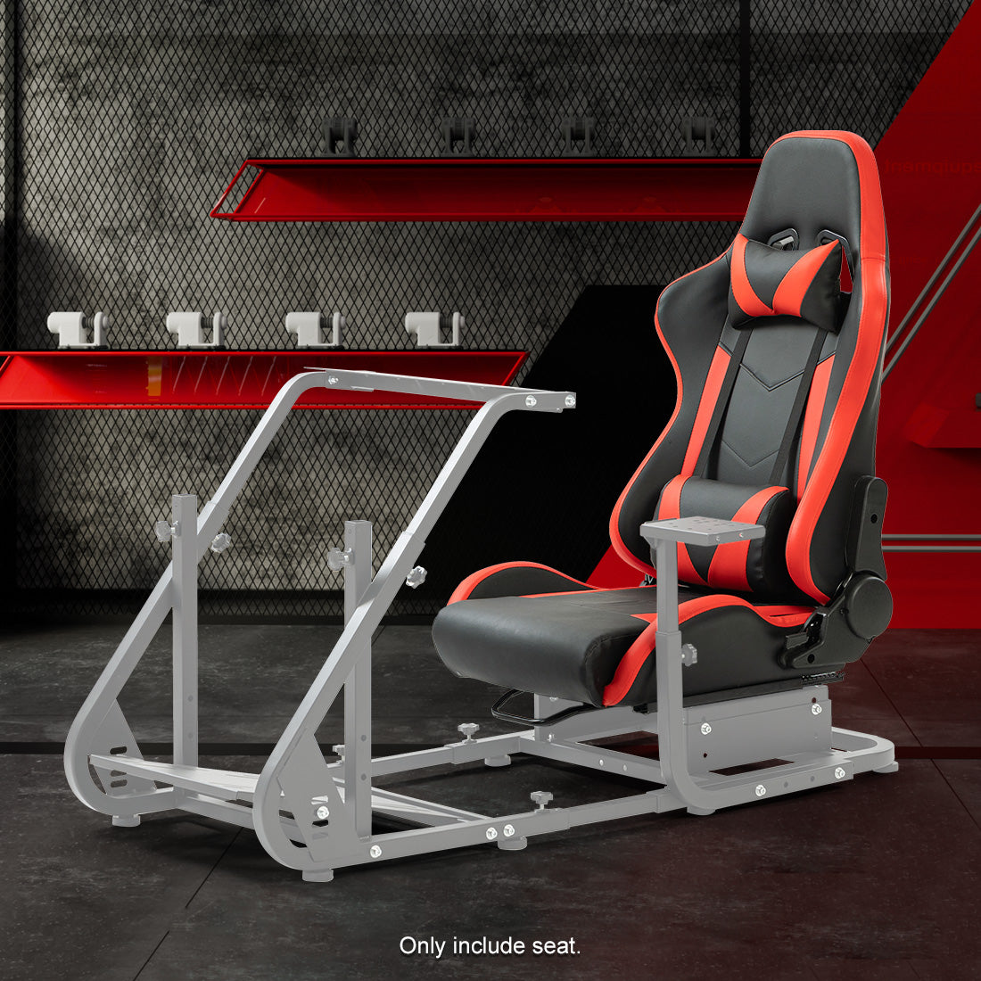 Zootopo Ergonomic Red Racing Seat with Adjustable Double Slides Fit Racing Simulator Cockpit Wheel Stand Gaming Chair Video Game Chairs