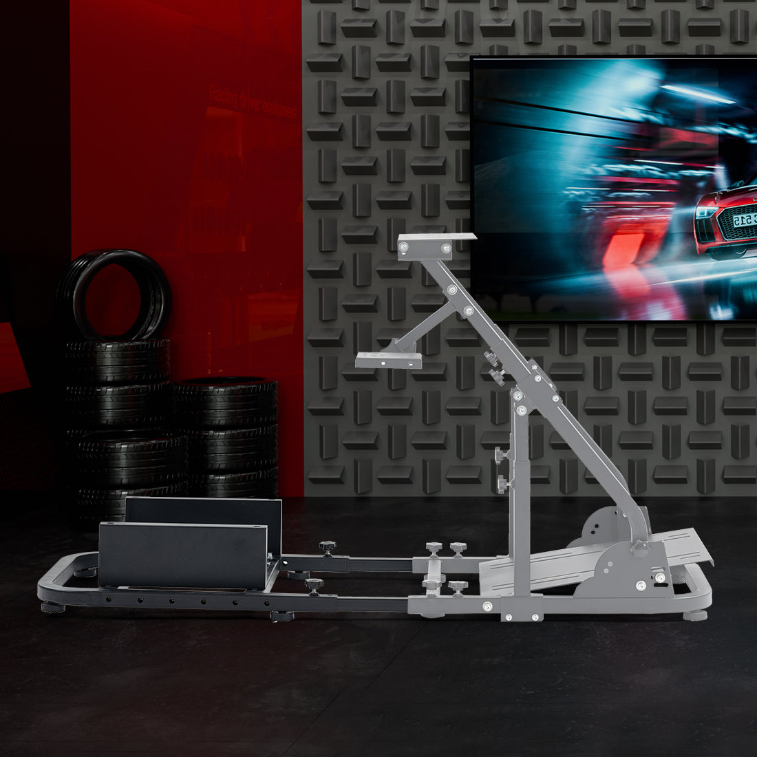 Zootopo Rear Seat Stand Racing Wheel Frame Parts/Accessories Mounting Seat Installable Most Chair Stand Simulator Cockpit Wheel and Pedals Not Included
