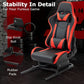 Zootopo Racing Seat Stand, Modern Style, Red and Black, Faux Leather, Ergonomic, Gaming Chair Stand, Racing Game, Adult, Indoor Use