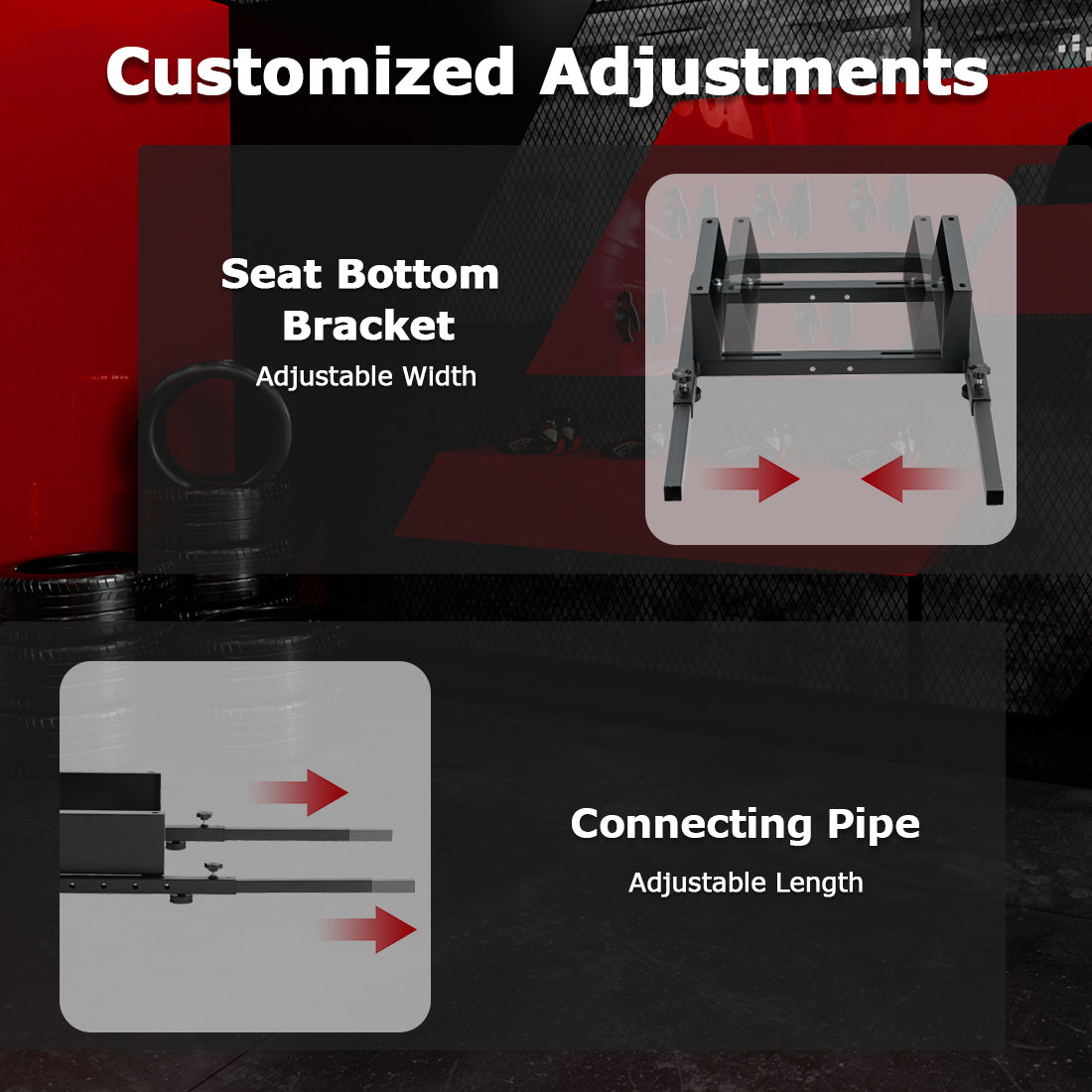 Zootopo Rear Seat Stand Racing Wheel Frame Parts/Accessories Mounting Seat Installable Most Chair Stand Simulator Cockpit Wheel and Pedals Not Included