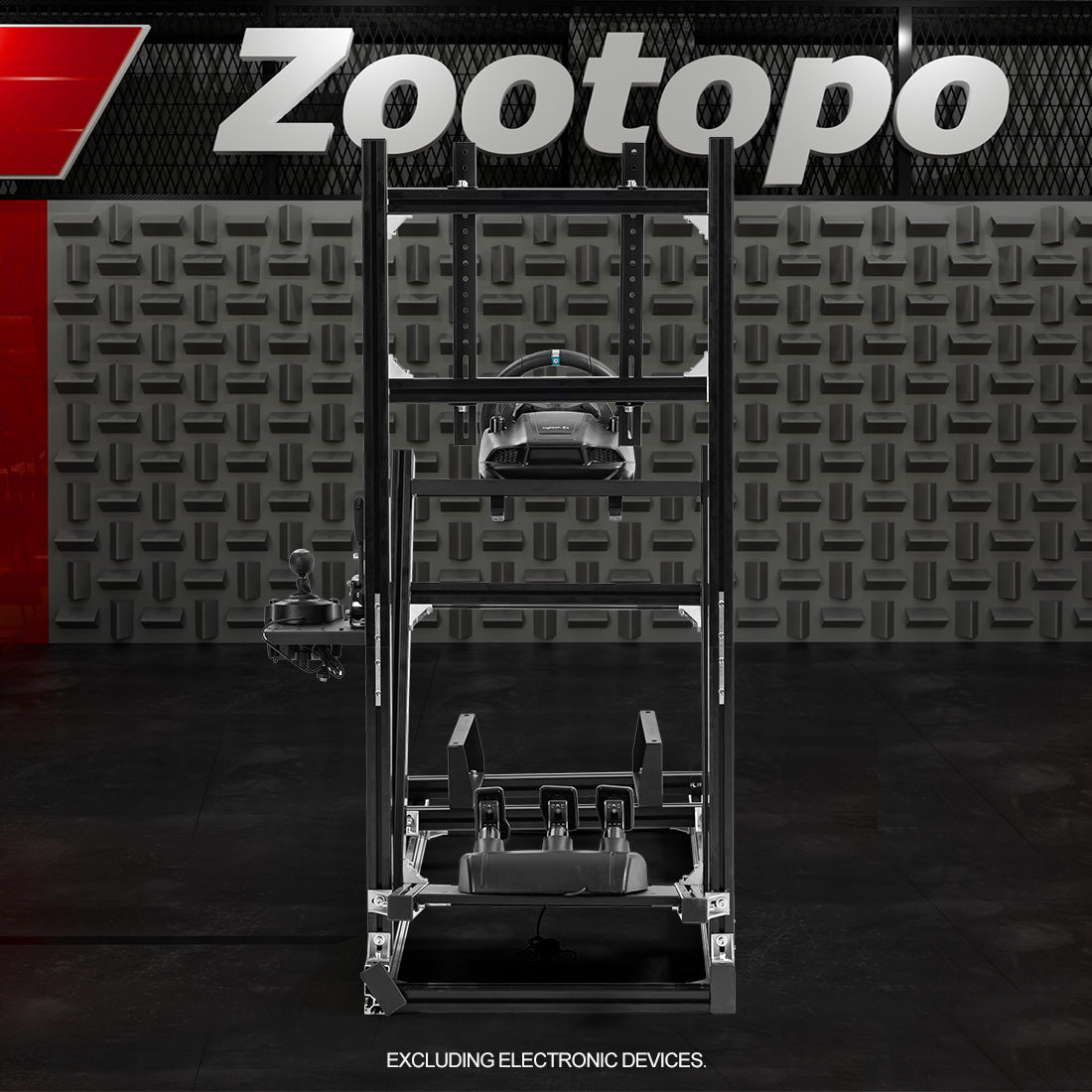 Zootopo 8040 Aluminum Profile Racing Simulator Cockpit with Monitor Frame Fit for Logitech/Thrustmaster/Fanatec G25 G27 G29 G923 T80,F1 Trunk,No Seat,Handbrake,Pedals,Steering Wheel