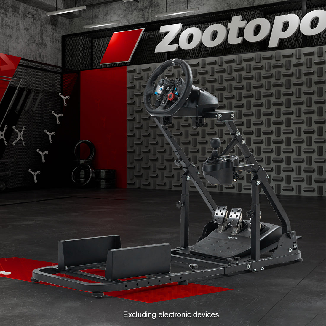 Zootopo Racing Wheel Stand Fit for Logitech G25 G27 G29 G920,Unlimited Adjustment,Foldable Racing Simulator Cockpit Frame,Not Included Shifter,Wheel,Pedals