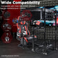 Zootopo 3060 Aluminum Profile Racing Simulator Cockpit with Red Seat and Triple-monitor Setup, Fit for Thrustmaster,for Fanatec,for Logitech G29 , Adjustable Driving Simulator Cockpit, Does Not Include Steering Wheel, Pedals, or Handbrake