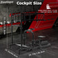 Zootopo Racing Driving Simulator Cockpit with with Triple Monitor Mount Fit for Logitech/Thrustmaster/Fanatec G27,G29,G920,G923,T300RS &CSL-DD Wheel Frame,No Steering Wheel,Pedal,Handbrake,Seat