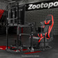 Zootopo Racing Simulator Cockpit with Red Seat and Monitor Mount, crafted from 3060 Aluminum Profile,Fit for Thrustmaster/Fanatec/Logitech G29 GPro, Unlimited Adjustment,Not Include Steering Wheel,Pedals,Handbrake