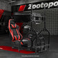 Zootopo Adjustable Racing Sim Cockpit with Red Seat Unobstructed Design for Both Legs Fit for Logitech/Thrustmaster G29 G923 G25 T80 T150 Racing Wheel Cockpit with Triple Monitor Stand Not Include Steering Wheel,Pedals,Handbrake