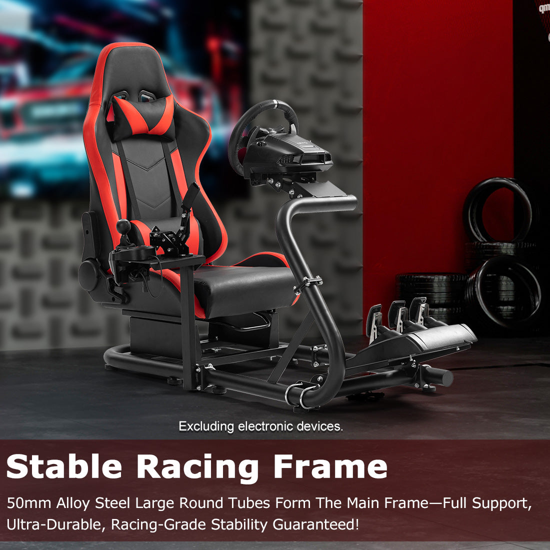 Zootopo Adjustable Racing Cockpit Red Seat Fit for Logitech, Thrustmaster,G923,G920,Wheel Shifter Pedals Not Included