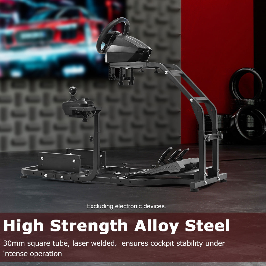 Zootopo Adjustable Racing Sim Cockpit Unobstructed Design for Both Legs Fit for Logitech/Thrustmaster G29 G923 G25 T80 T150 Racing Wheel Cockpit Not Include Steering Wheel,Pedals,Handbrake