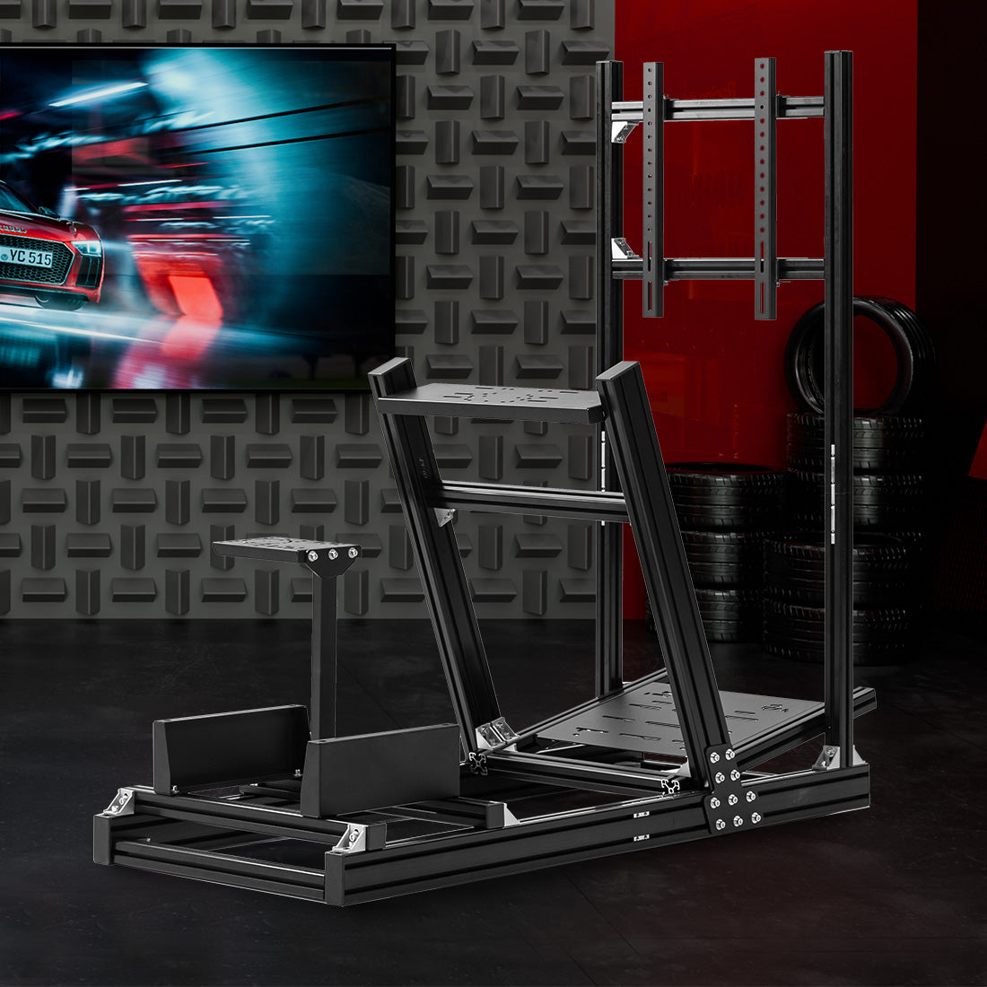 Zootopo 8040 Aluminum Profile Racing Simulator Cockpit with Monitor Frame Fit for Logitech/Thrustmaster/Fanatec G25 G27 G29 G923 T80,F1 Trunk,No Seat,Handbrake,Pedals,Steering Wheel