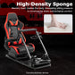 Zootopo Flight Simulator Cockpit with Red Seat Fit for Fanatec/Moza/Logitech X52 PRO/THRUSTMASTER A10,T.16000M FCS Adjustable Versatile,No Joystick,Handbrake,Shifter,Pedals,Steering Wheel,TV Mount