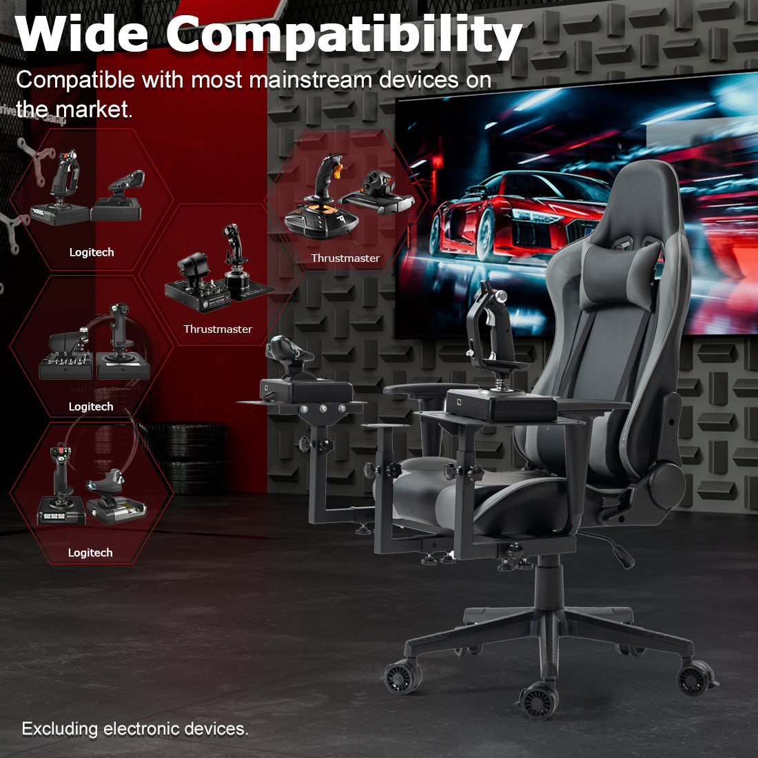 Zootopo Flight Racing Simulator Cockpit with Seat Adjustable&Shifter Platform Upgrade Fit for Logitech/Thrustmaster/Hotas Warthog G29,G920,Multi-Function&Office Use,No Throttle,Joystick,Pedal