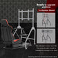 Zootopo Flight Simulator Cockpit with Red Seat Fit for Fanatec/Moza/Logitech X52 PRO/THRUSTMASTER A10,T.16000M FCS Adjustable Versatile,No Joystick,Handbrake,Shifter,Pedals,Steering Wheel,TV Mount