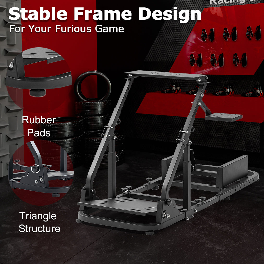 Zootopo Racing Wheel Stand Fit for Logitech G25 G27 G29 G920,Unlimited Adjustment,Foldable Racing Simulator Cockpit Frame,Not Included Shifter,Wheel,Pedals