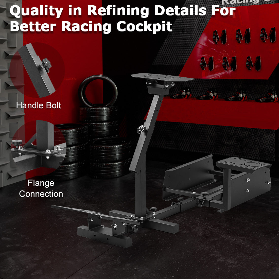 Zootopo Driving Simulator Cockpit Racing Wheel Mount, Compatible with Logitech G25/G27/G29/G920, Featuring Adjustable-height Gaming Frame with Shifter Bracket,Does Not Include Steering Wheel, Pedals, or Handbrake